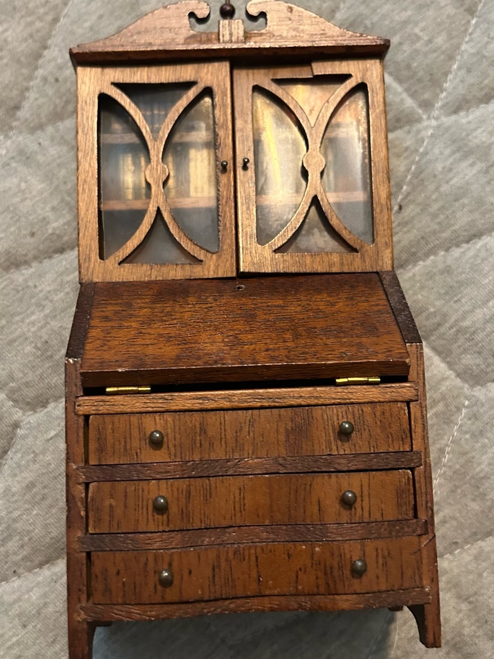 Vintage Doll house secretary Hutch Shelf